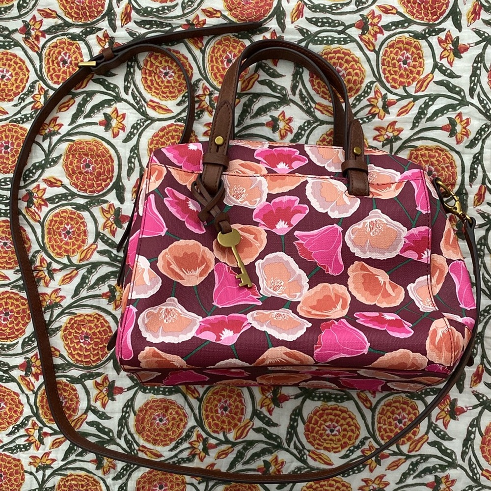 Fossil Poppy Print Crossbody Bag